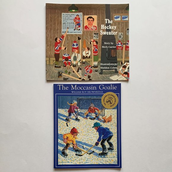Vintage Kid's Hockey Books: The Hockey Sweater ('79) & The Moccasin Goalie ('96) - Picture 1 of 13